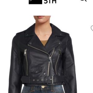 Ocean Navy Blue Leather Jacket